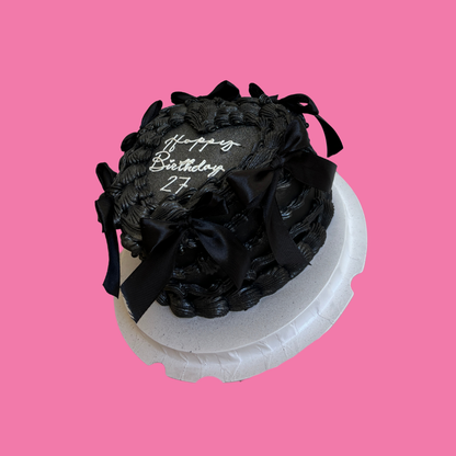 Black Glitter Bow Cake