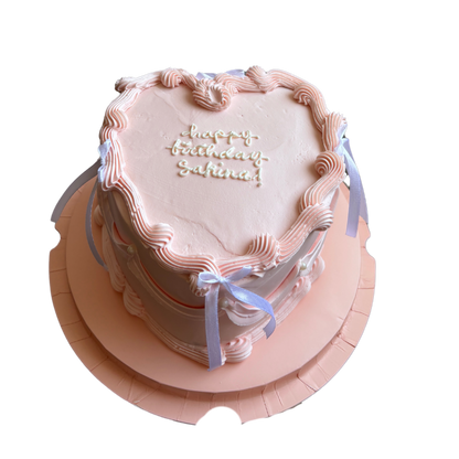 Heart Bow Cake