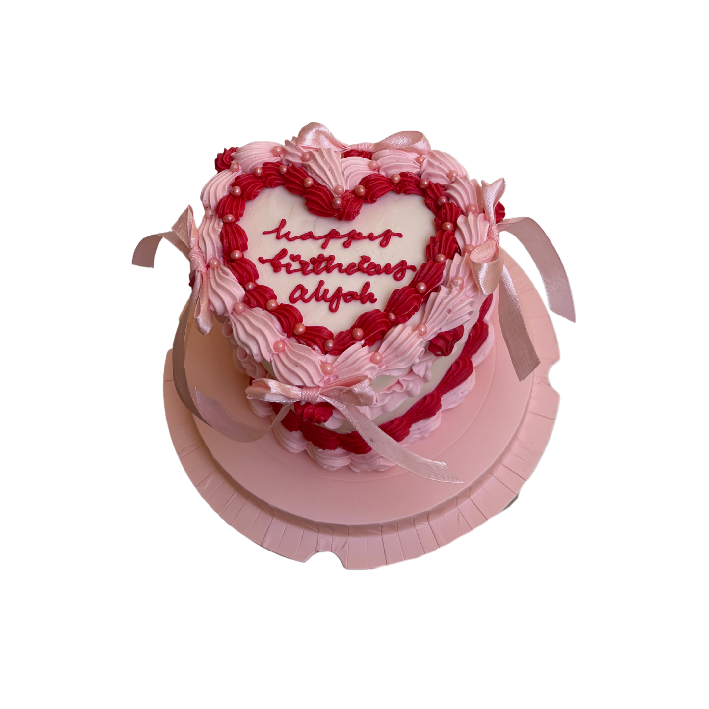 Red and Pink Bow Cake