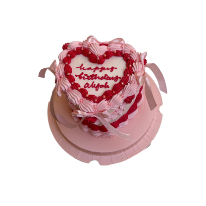 Red and Pink Bow Cake