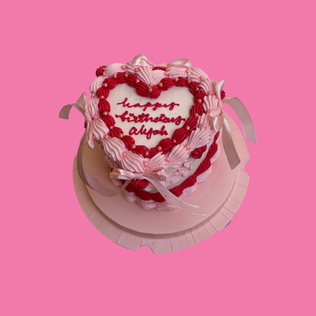 Red and Pink Bow Cake