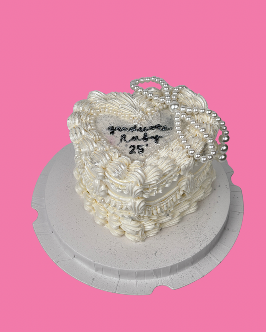 Vintage Bow Graduation Cake