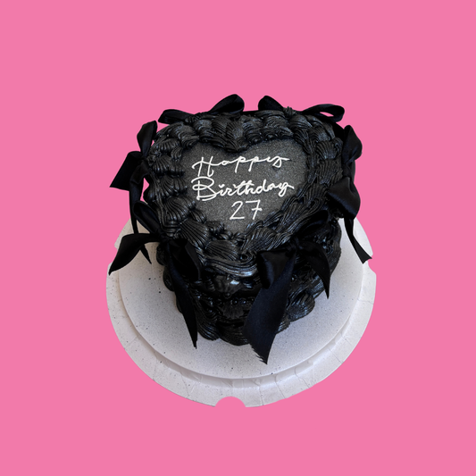 Black Glitter Bow Cake