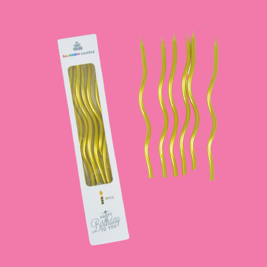 Gold Curly Candles (1 piece) شموع ذهبية (حبة ١)